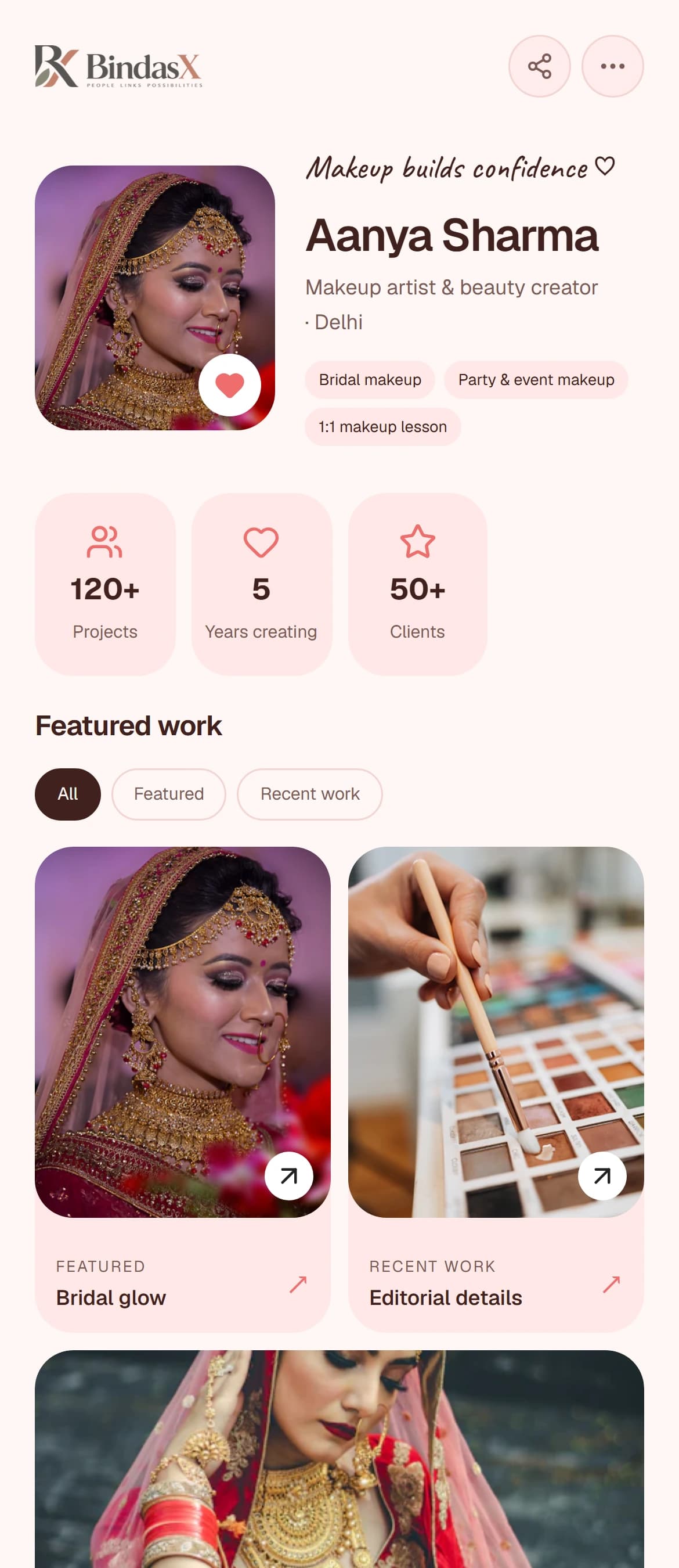 Beauty Bento creator page preview