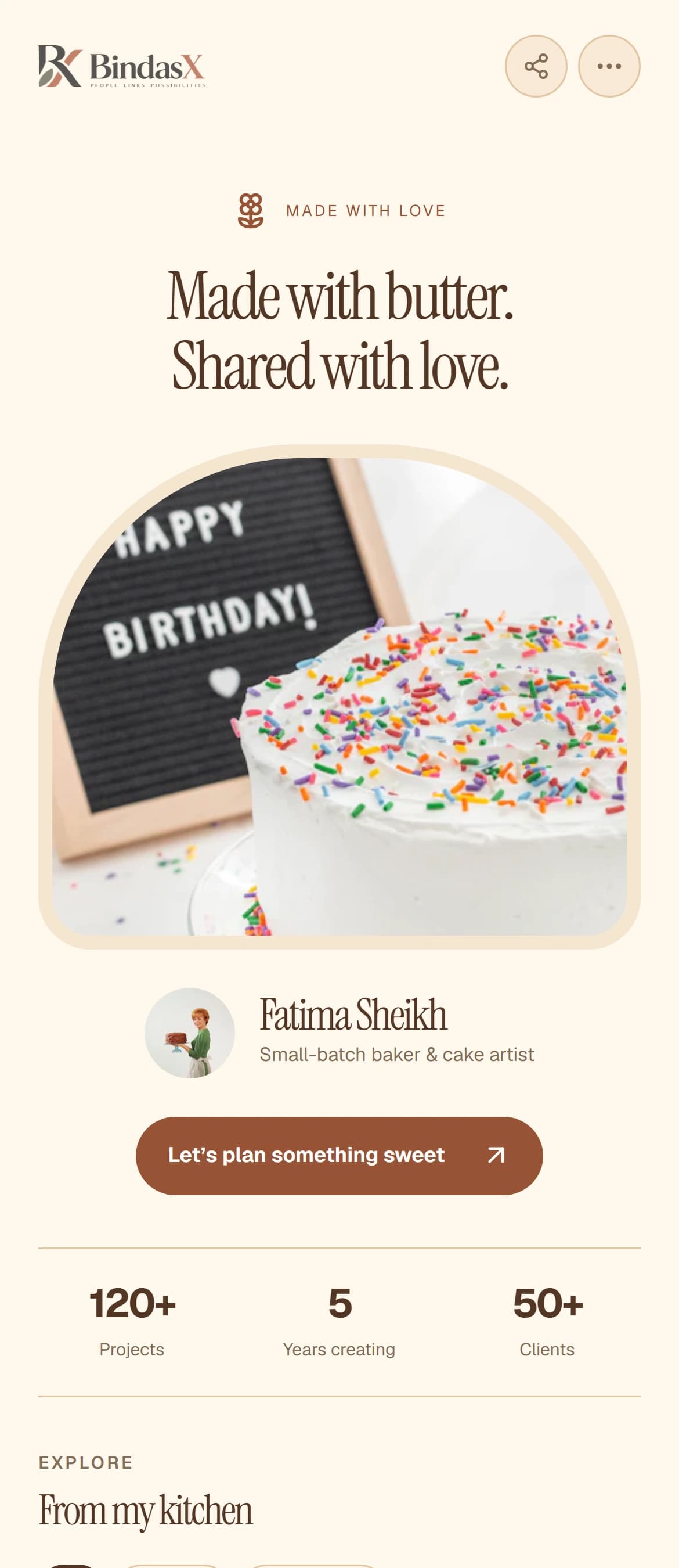 Bloom Bakery creator page preview