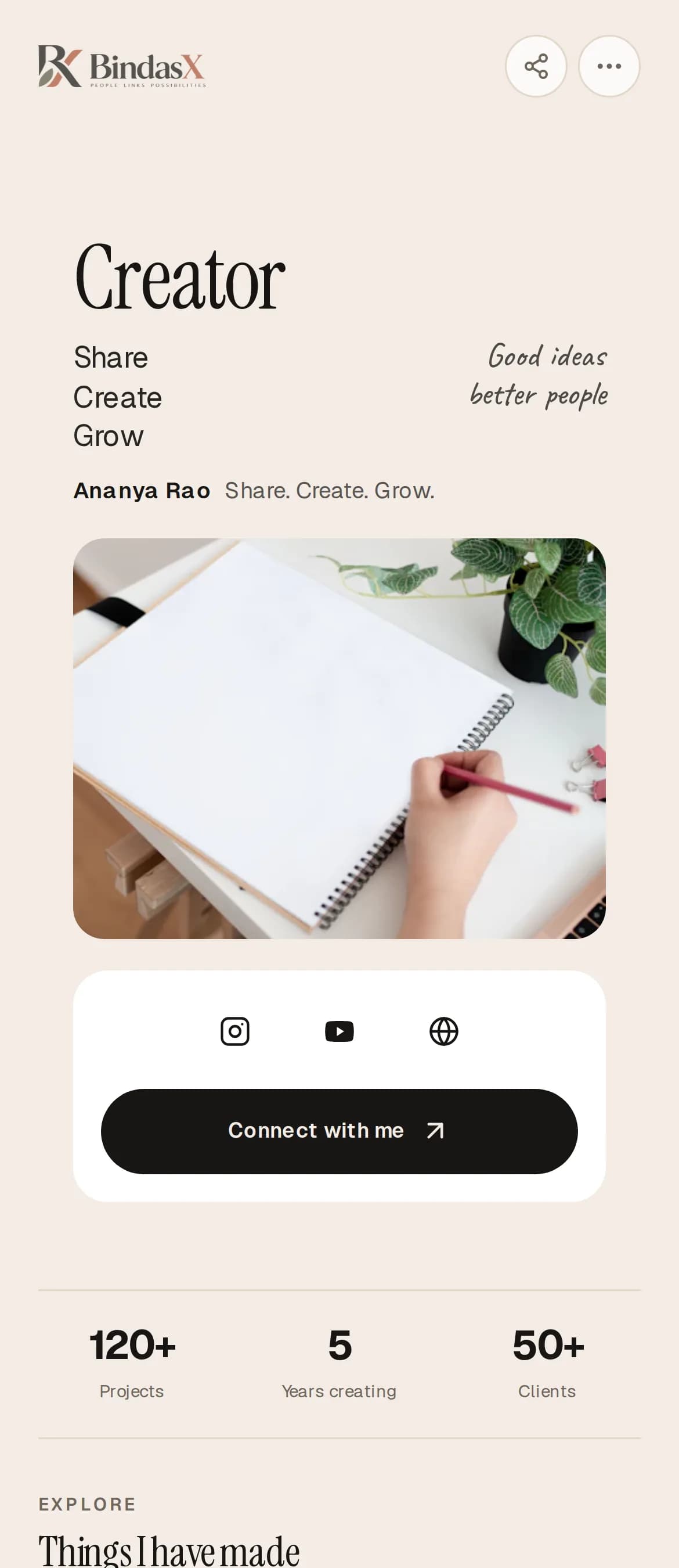 Creator creator page preview