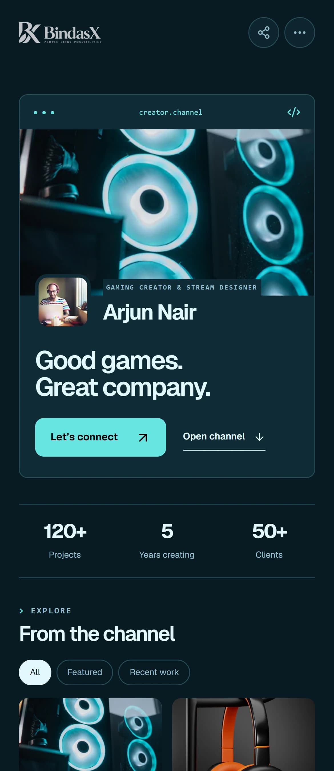 Orbit Play creator page preview