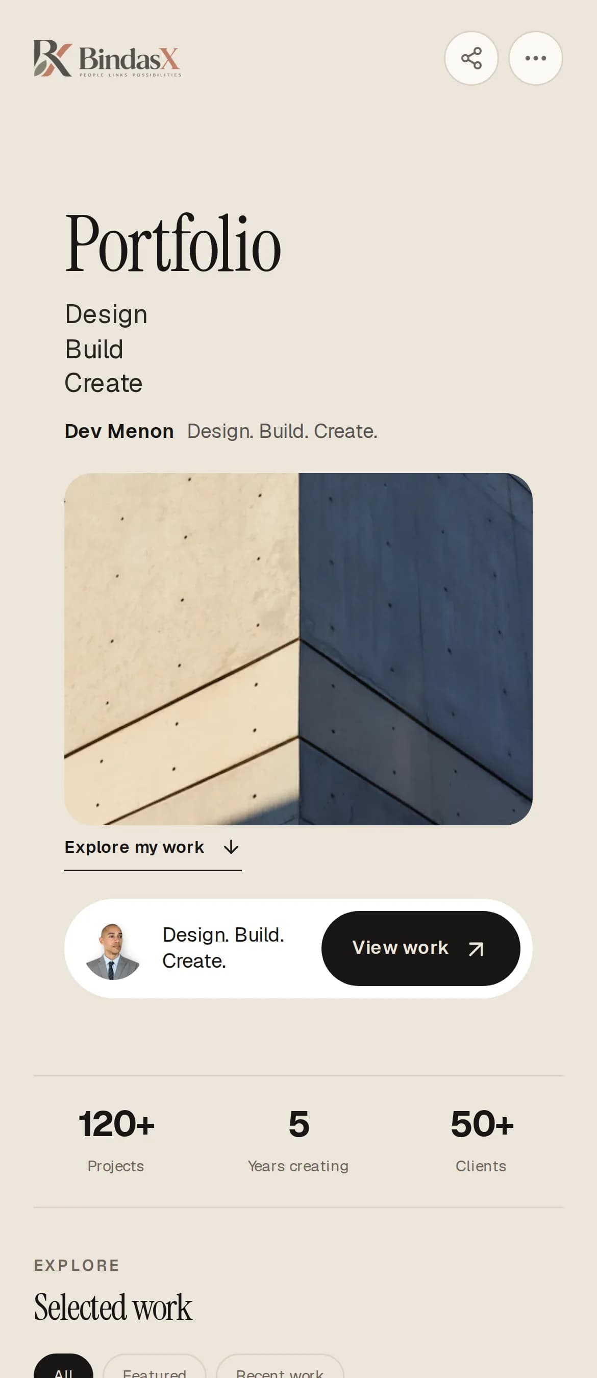 Portfolio creator page preview