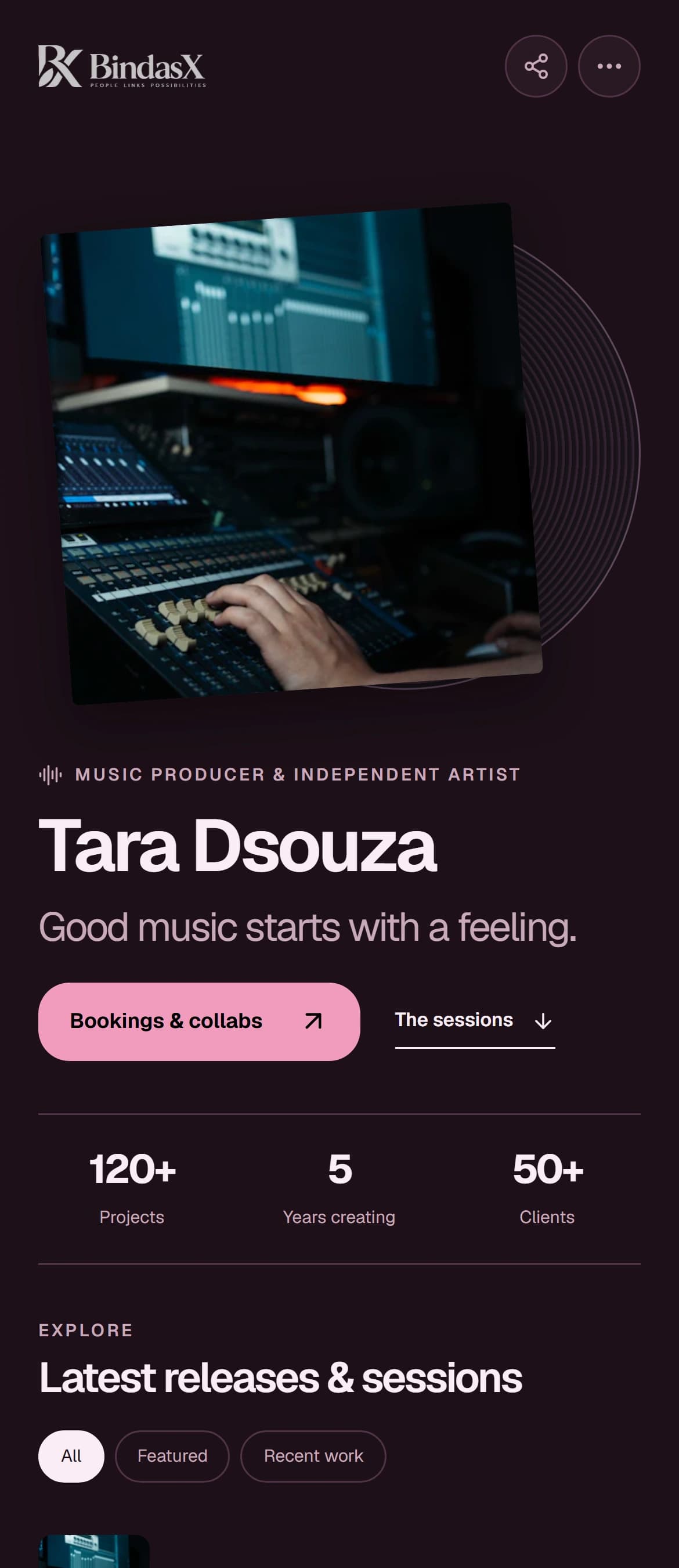 Resonance creator page preview