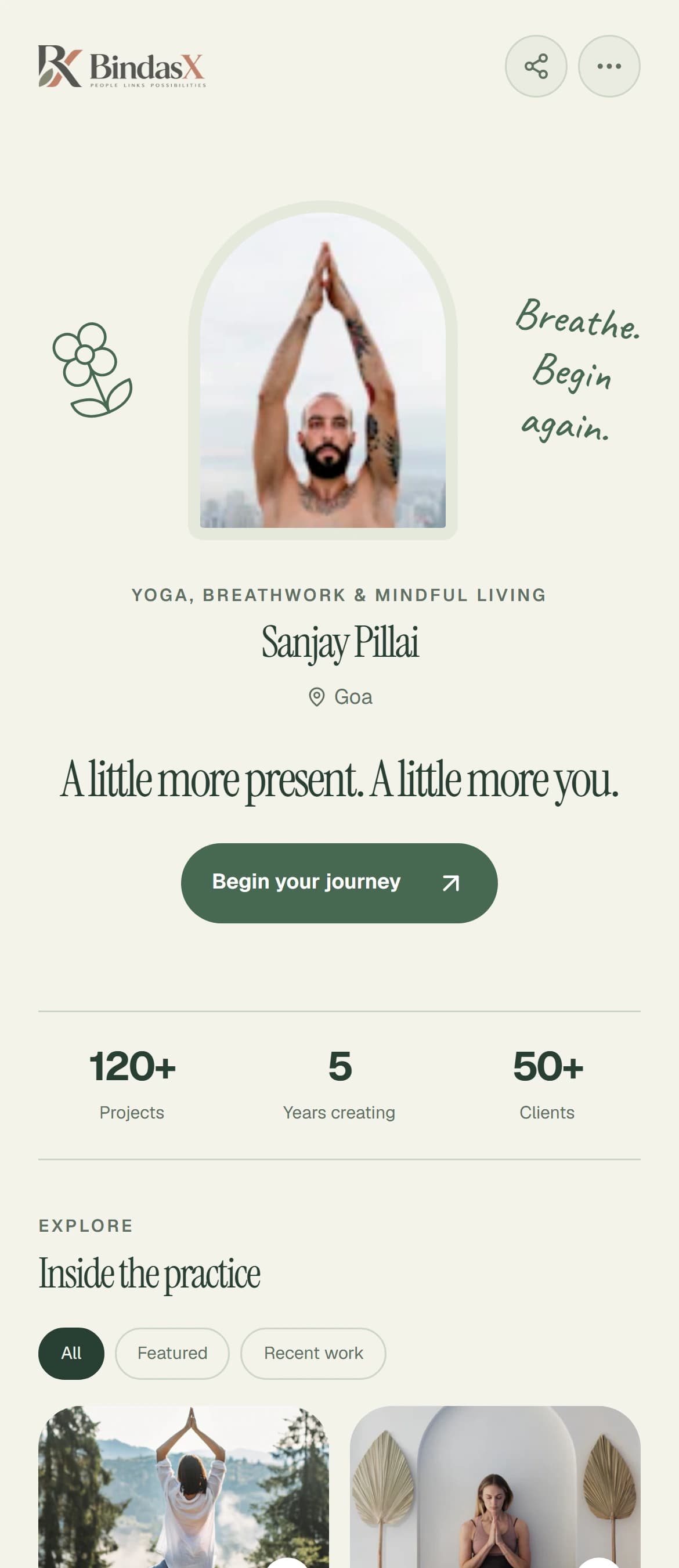 Sage Journey creator page preview