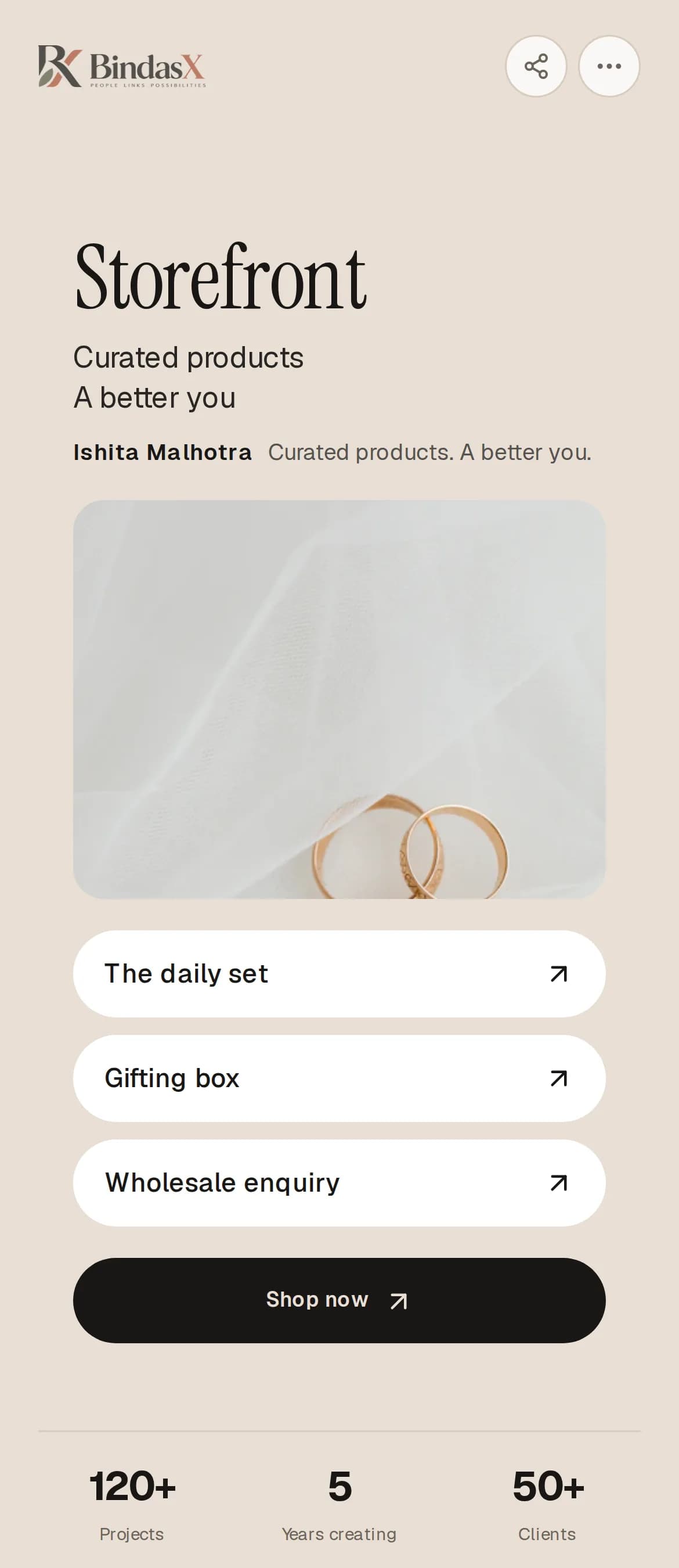 Storefront creator page preview